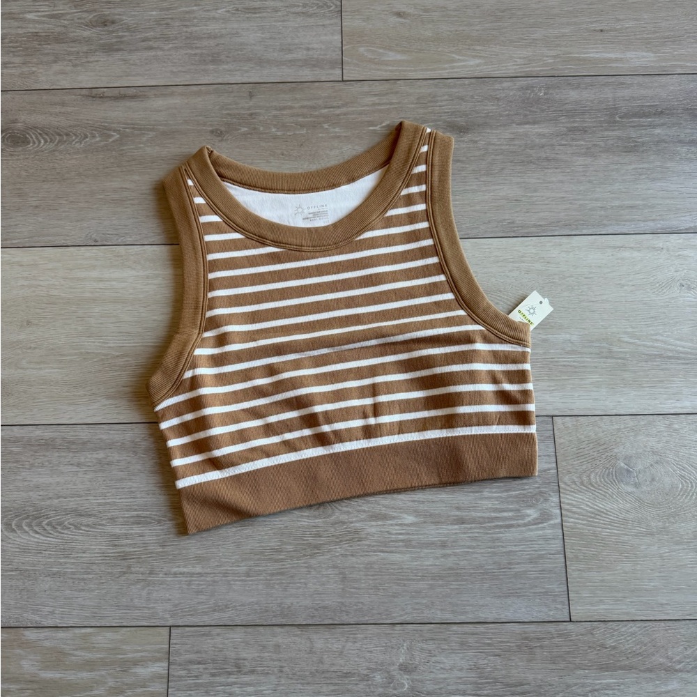 American Eagle OFFLINE BY AERIE SEAMLESS HIGH NECK SPORTS BRA women's size L